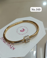 Luxury Stainless Steel Crystal Accent Bracelet - Waterproof Anti-Tarnish Golden Design